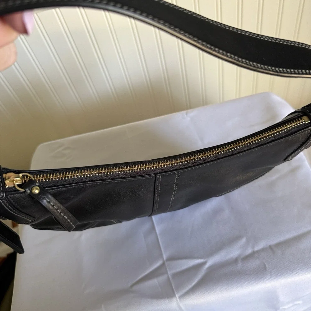 Coach 11372 Black Leather Ergo Hobo Crescent Shoulder Bag Purse Handbag Y2K 2007